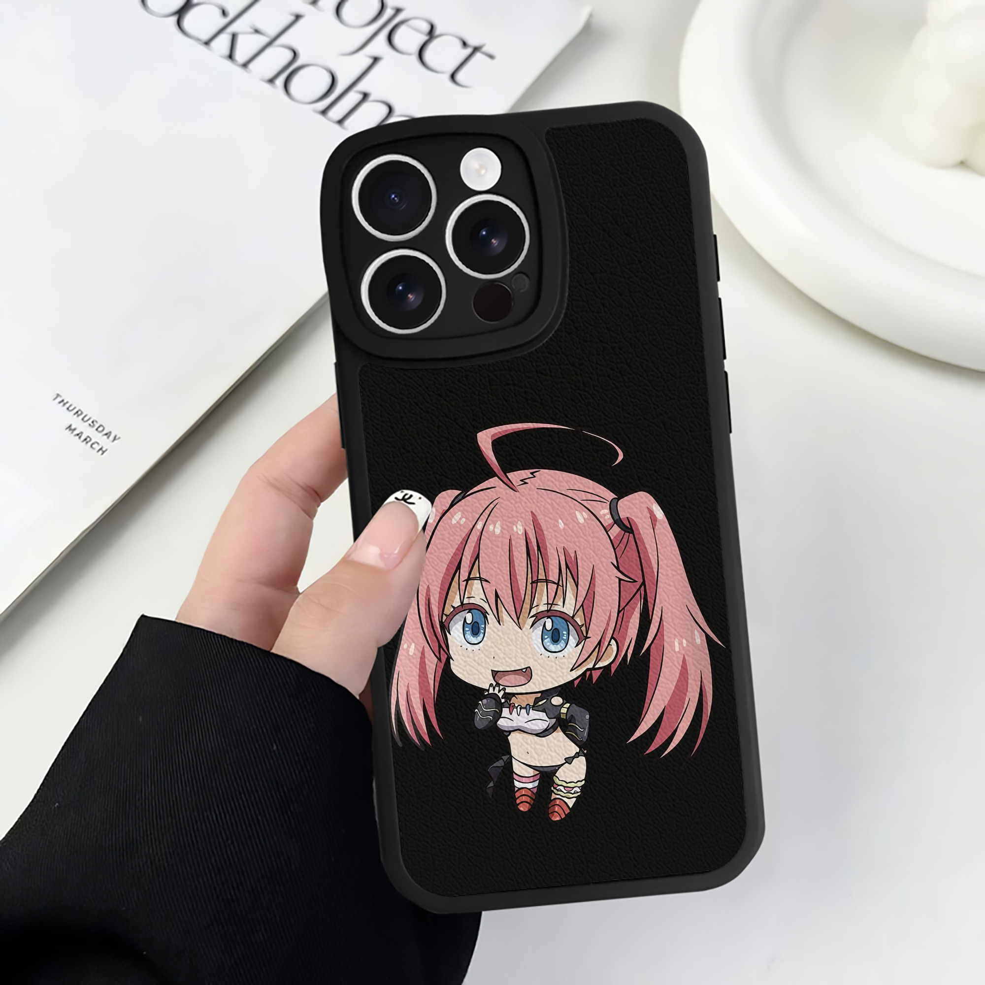 （画像用） 転スラ Regarding Reincarnated to Slime 【iPhone 16シリーズ対応】シリコンスマホケース（レザー調） 材質：シリコン